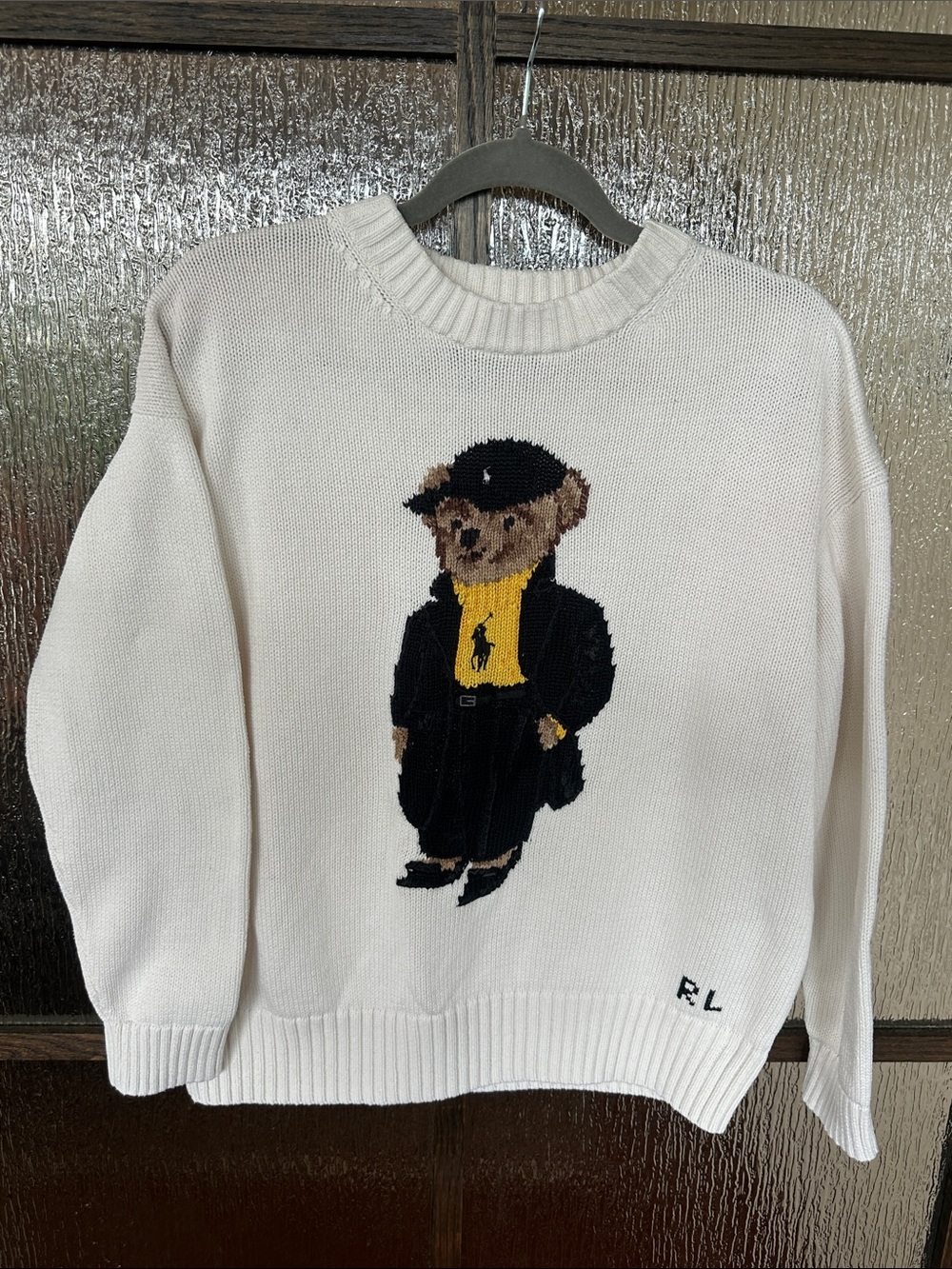 Polo Ralph Lauren Polo Bear-embroidered crew-neck sweater sz XS fits to Medium - Picture 7 of 12